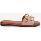 Boto Women's Flat Sandals With Golden Pins Beige Nalothiel | Shoptok.si