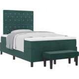  Krevet s kutijom s madracem i klupom tamno zeleni 120x190 cm baršun | shoptok.hr