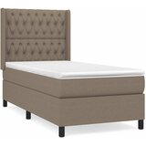  Krevet s oprugama i madracem smeđesivi 90x190 cm od tkanine | shoptok.hr
