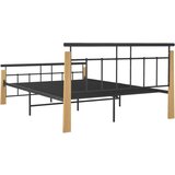 Kovina okvir za krevet od metala i masivne hrastovine 140 x 200 cm | shoptok.hr