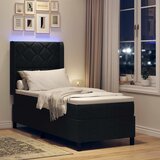  LED Box Spring Krevet s uzglavljem Crna 80 x 200 cm tkanina | shoptok.hr