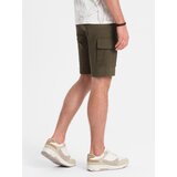 Ombre One-color men's shorts with cargo pockets - dark olive | Eponuda.ba
