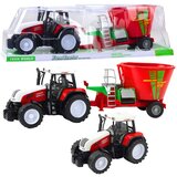 Traktor s prikolicom mješalicom za stočnu hranu za igru 60cm - crveni Cene