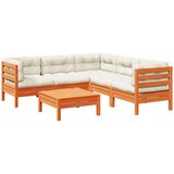  6-dijelni set vrtnih sofa s jastucima voštano smeđi od borovine | shoptok.hr