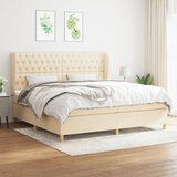 The Living Store Box spring postelja z vzmetnico krem 200x200 cm blago - Box Spring Postelja, (21512195) Cene