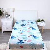 Jerry Fabrics Plava pamučna dječja plahta s gumom za krevet za jednu osobu Lilo & Stitch "Blue" – | shoptok.hr