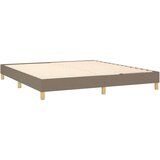  Krevet box spring s madracem LED smeđesivi 160x200 cm tkanina | shoptok.hr