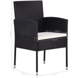  5-dijelni vrtni blagovaonski set od poliratana crni | shoptok.hr