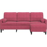  Trosjed s tabureom crvena boja vina 180 cm baršunasti | shoptok.hr