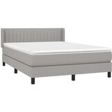  Krevet s oprugama i madracem svjetlosivi 140x190 cm od tkanine | shoptok.hr