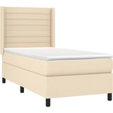  Okvir kreveta s oprugama i madrac krem 80x200 cm od tkanine | shoptok.hr
