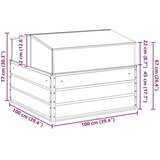  Cvetlično korito Svetlo siva 100 x 100 x 77 cm Cinkana jeklena, (5000207309) | Shoptok.si