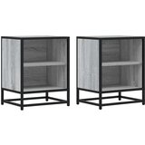 vidaXL Nočna omarica 2 kosa siva sonoma 40x31x50 cm inž. les in kovina | Shoptok.si