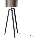 QAZQA Stoječa svetilka črna z rjavo žametno odtenkom 50 cm - Puros | Shoptok.si