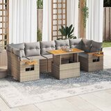 vidaXL 8-dijelni set vrtnih sofa od poliratana s jastucima bež bagrem Cijene
