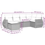  6-dijelni set vrtnih sofa od poliratana s jastucima smeđi | shoptok.hr