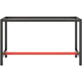  Okvir za radni stol mat crni i mat crveni 140x50x79 cm metalni | shoptok.hr