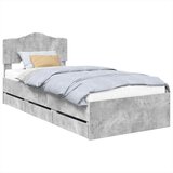  Krevetna konstrukcija s ladicama Betonski sivi 75 x 190 cm Siva 196 x 78 x 90 cm | Shoptok.si