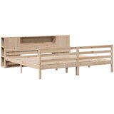 vidaXL Knjižna postelja brez vzmetnice 200x200 cm trdna borovina | Shoptok.si