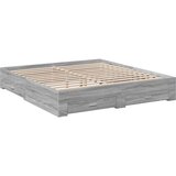 vidaXL Posteljni okvir s predali siva sonoma 200x200 cm inženirski les, (21128603) Cene