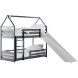 Molarem Home Drveni dječji krevet na kat Play s toboganom - grafit - 200x90 - Bez madraca | shoptok.hr