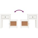 Noćni ormarići 2 kom bijeli 79,5x38x65,5 cm od masivne borovine | shoptok.hr