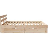  Krevetna konstrukcija Smeđa 200 x 200 cm Čvrsto borovo drvo | Eponuda.ba