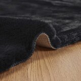  Protuklizni tepih od umjetnog zečjeg krzna OLITE Crna Ø 80 cm | shoptok.hr