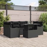  Sjedeća garnitura za vrt 7 kom. 6-Broj sjedala Crna Poli Ratan 234 x 122,5 x 85 cm | Shoptok.si