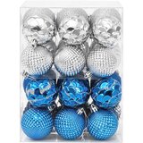  Set božićnih kuglica 36 kom. Plava i srebrna 6 cm Polistiren | shoptok.hr