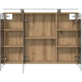  Kopalniška ogledalna omara z LED lučmi Oreh 100 x 14,5 x 70 cm, (5000233124) | Shoptok.si