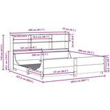  Knjižna postelja brez vzmetnice bela 200x200 cm trden les, (21607154) | Shoptok.si