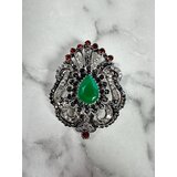 Kesi Brooch XZ459-109 silver + green | shoptok.hr