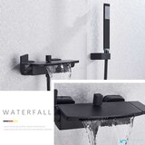 EYN Elegantna črna armatura za kad | Pipa s slapom ZP1920 — Črna | Shoptok.si