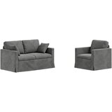  Set sofe 2 pcs Tamno siva 138 x 78 x 80 cm Baršun | shoptok.hr