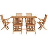 Vrtni set za objed 7 pcs Smeđa Čvrsto teak drvo | Eponuda.ba