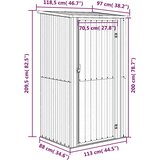  Vrtno spremište sivo 118,5 x 97 x 209,5 cm pocinčani čelik | Eponuda.com