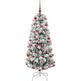  Umjetno božićno drvce s nogom s stalakom Zelena i bijela 150 cm | shoptok.hr