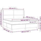  Krevet box spring s madracem LED tamnosmeđi 180x200 cm tkanina | shoptok.hr