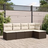 vidaXL 5-dijelni set vrtnih sofa s jastucima poliratan smeđi Cijene