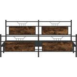 Metalni Kovinski posteljni okvir brez vzmetnice dimljen hrast 193x203cm, (21829666) | Shoptok.si