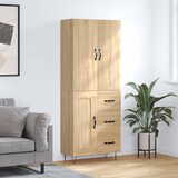  Visoka komoda hrasta sonome 69,5x34x180cm od konstruiranog drva Slike