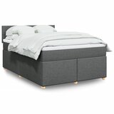 vidaXL Box spring postelja z vzmetnico temno siva 160x200 cm blago Cene