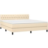  Krevet s oprugama i madracem krem 180x200 cm od tkanine | shoptok.hr
