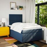 vidaXL Box spring postelja z vzmetnico modra 120x190 cm blago | Shoptok.si
