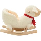 vidaXL Gugalna žival ovčka z naslonjalom pliš 60x32x50 cm bela | Shoptok.si