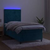  box spring s madracem LED tamnoplavi 90x190 cm baršun | shoptok.hr