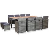 The Living Store Zunanja jedilna garnitura 13-delna poli ratan in akacija - Zunanja Jedilna Garnitura, (21480417) | Shoptok.si