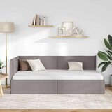 VidaXL Kutni okvir kreveta Sivo-smeđa 100 x 200 cm tkanina Slike