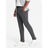 Ombre Men's knitted pants with elastic waistband - dark grey | Shoptok.si